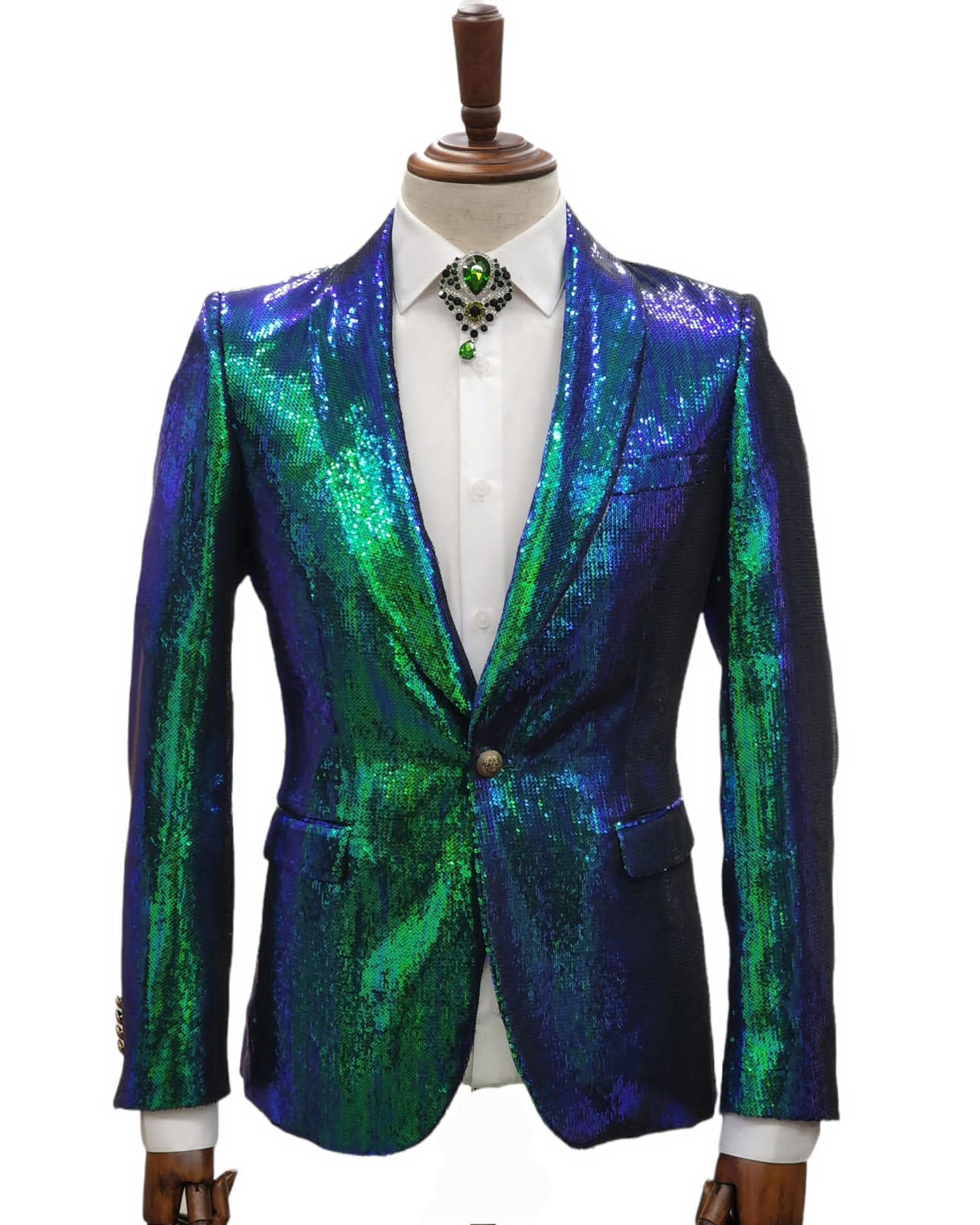 Giovanni Testi Men's Sequin Blazer popular Party/Dinner/Prom, One Button Suit Jacket.