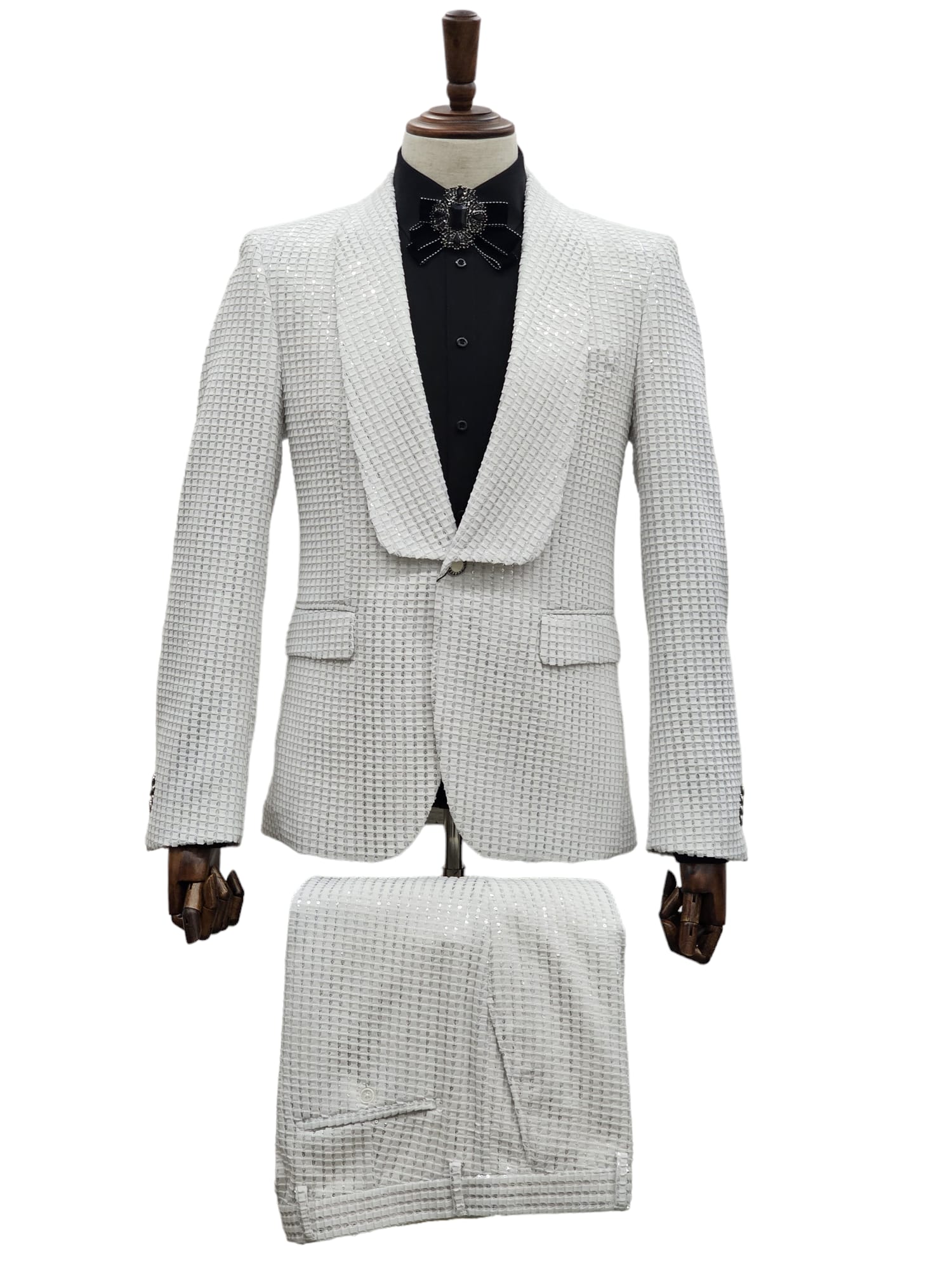 Giovanni Testi Green 2 Button Slim Fit Suit with Plaid Vest