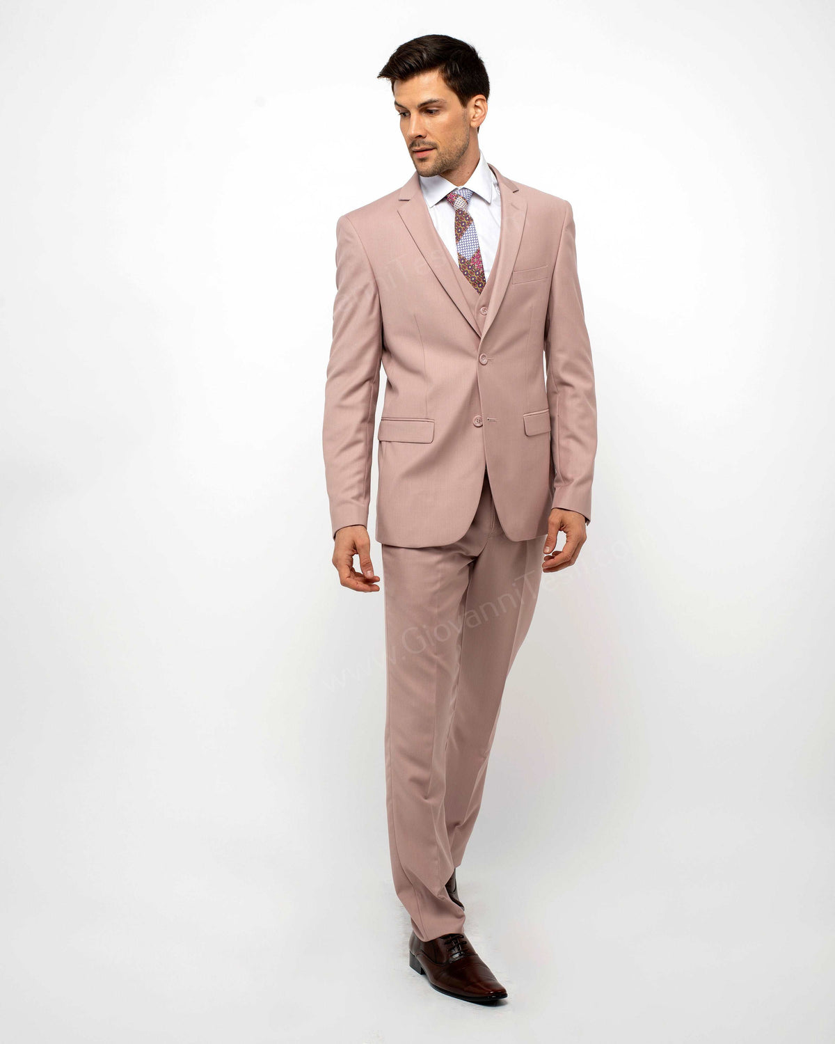 Fabio Fabrinni Slim Fit 3 Piece Suit - Blush - SuitFellas – Suitfellas