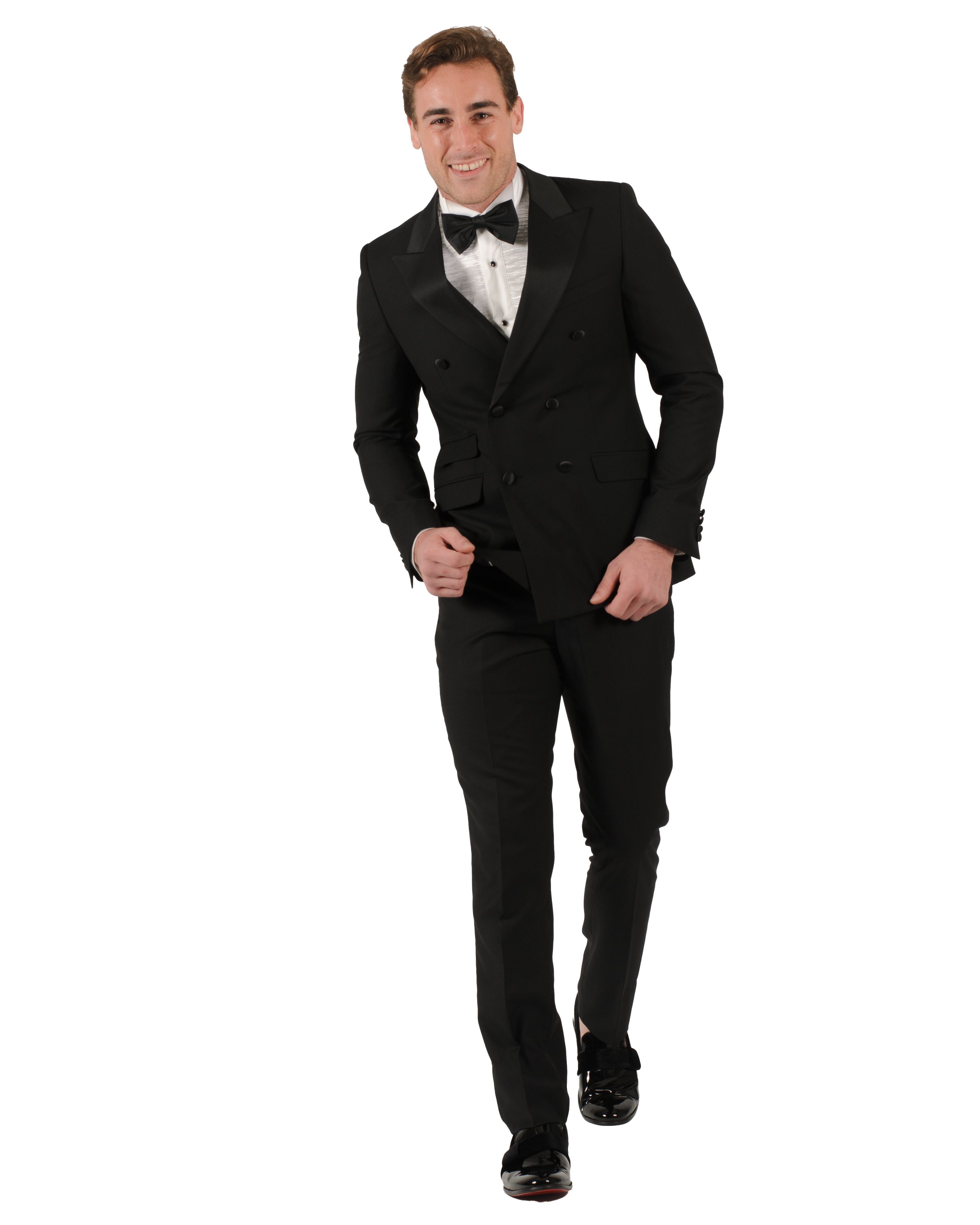 Fabio Fabrinni Double Breast Black slim fit Tuxedo – Suitfellas