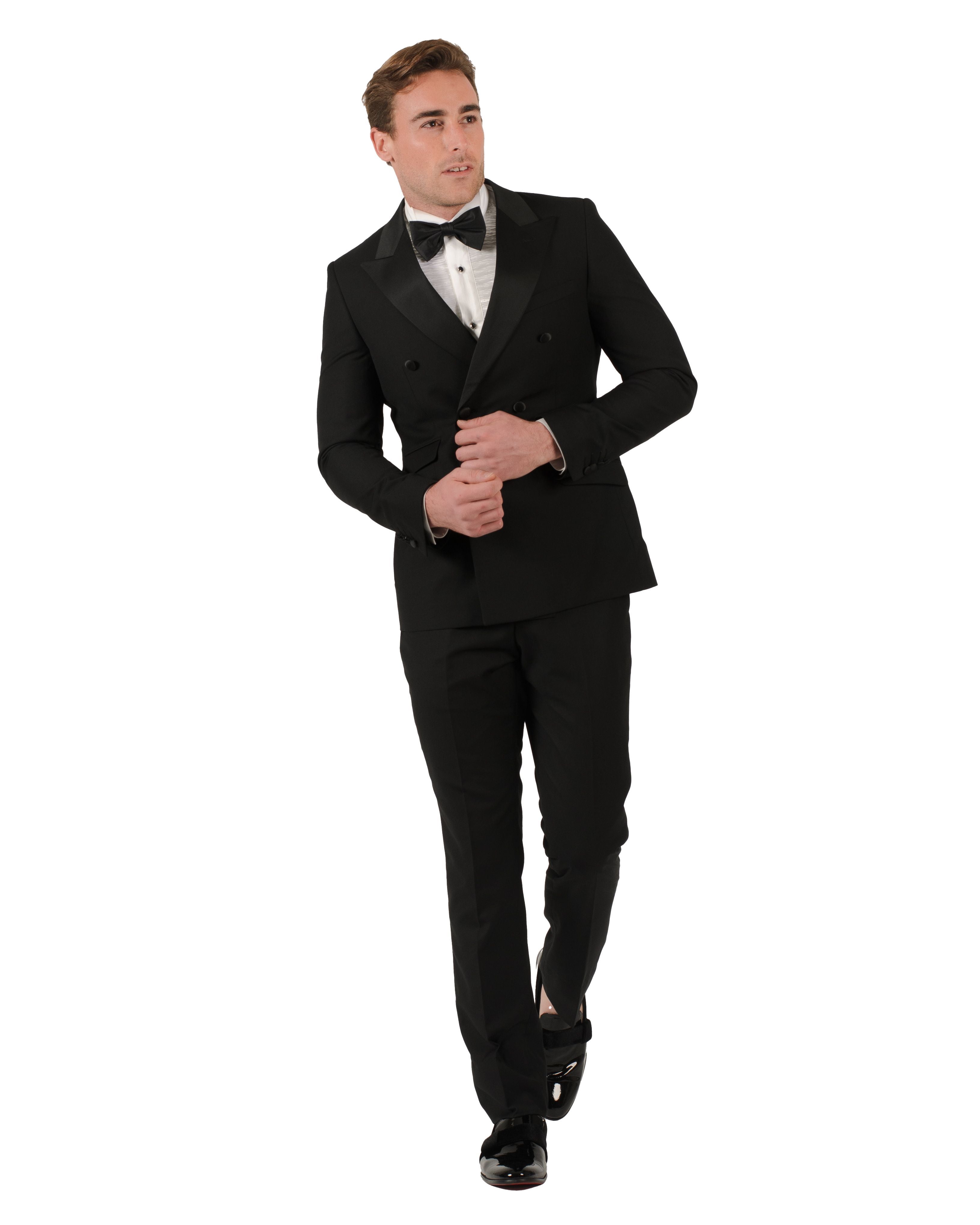 Fabio Fabrinni Double Breast Black slim fit Tuxedo – Suitfellas