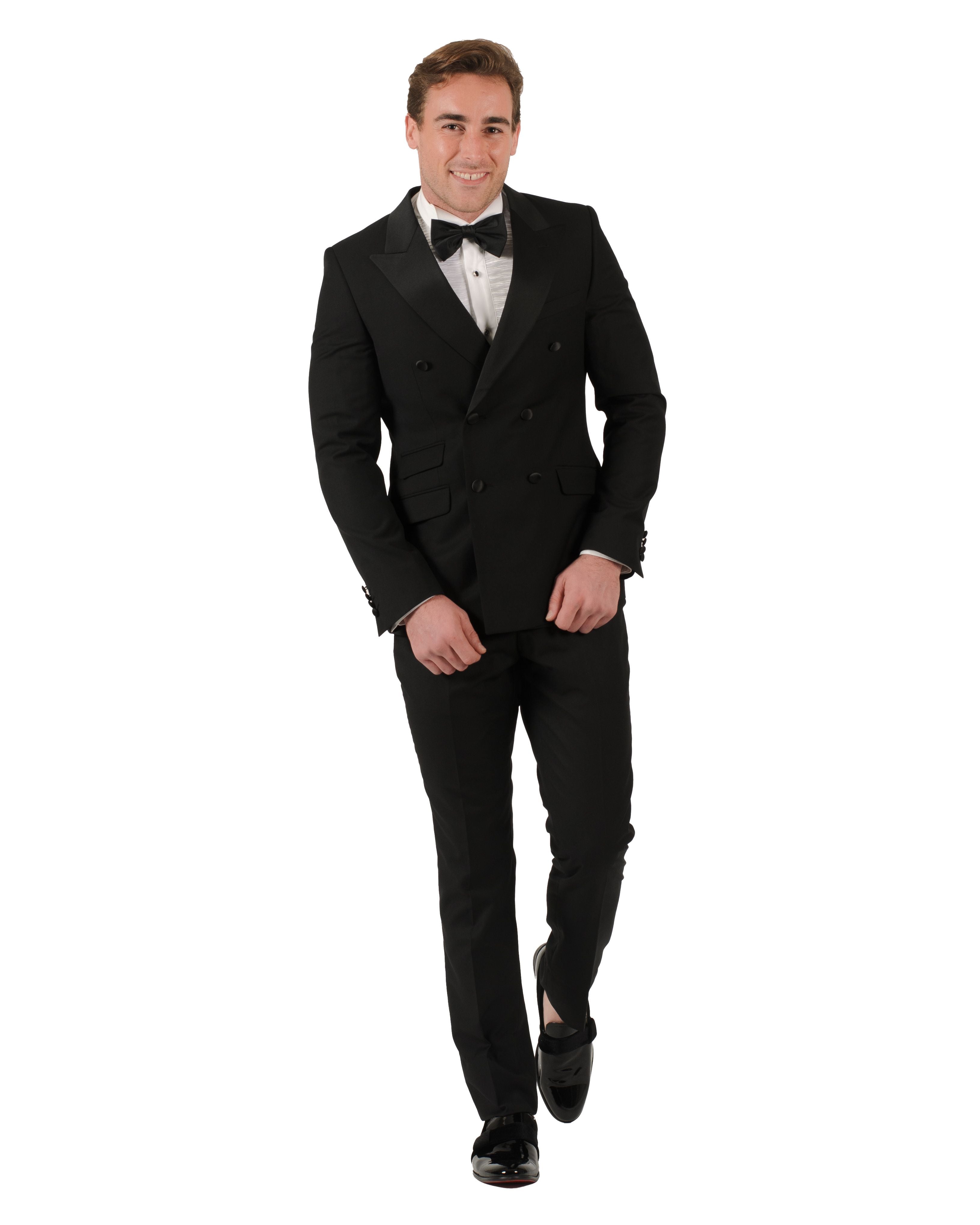 Fabio Fabrinni Double Breast Black slim fit Tuxedo – Suitfellas